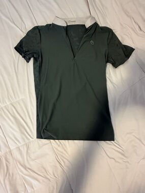 Women's Green Samshield Equestrian Polo with Studded Swarovski Crystal Collar